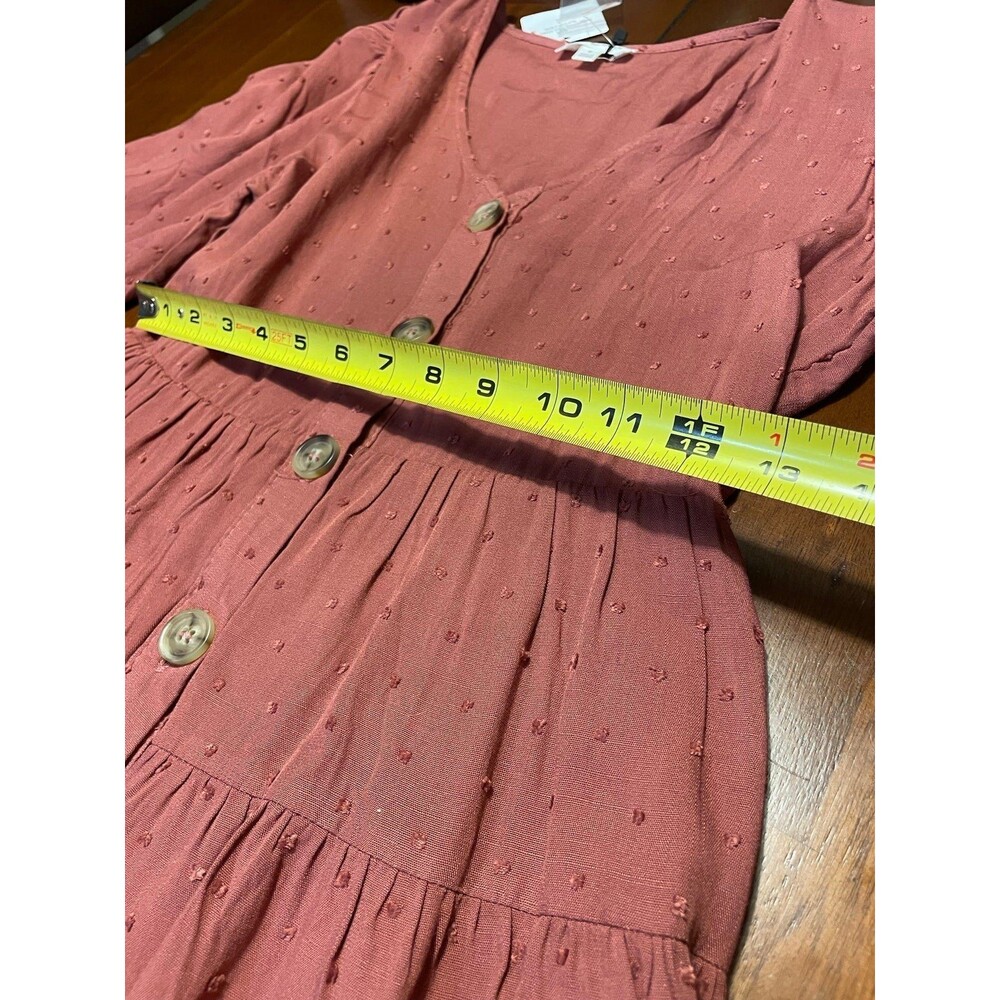 NWT By The River Sienna Dot Dress Small,  short 3/4 sleeve buttons Boutique - Picture 9 of 12